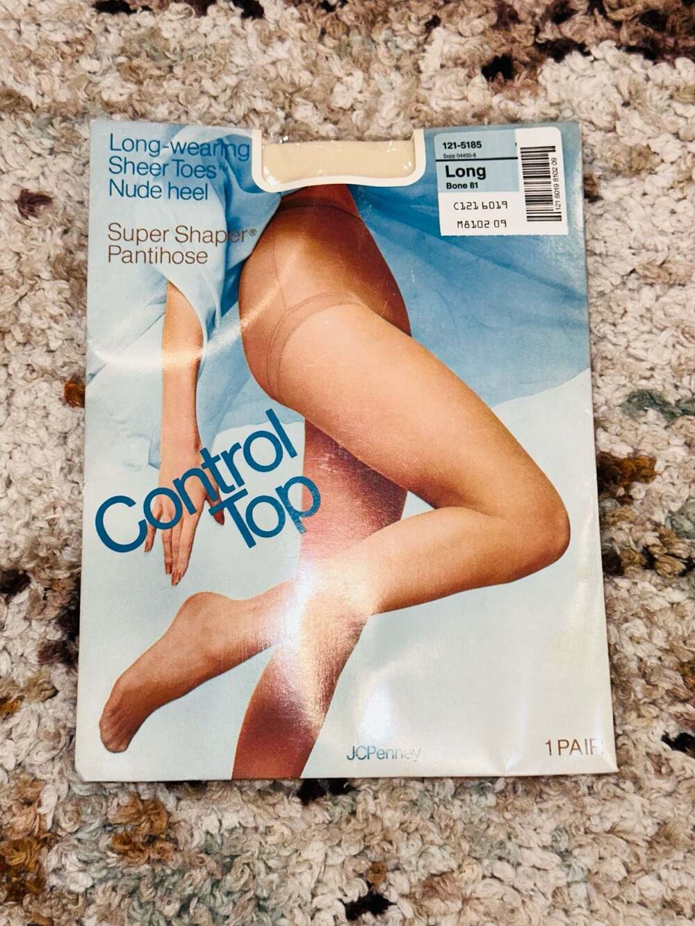 JCPenney Super Shaper Control Top Pantihose Size Long Bone 81
